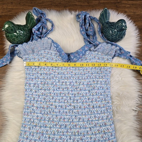 Loveshackfancy Aya Mini Dress Blue Large - Picture 16 of 16